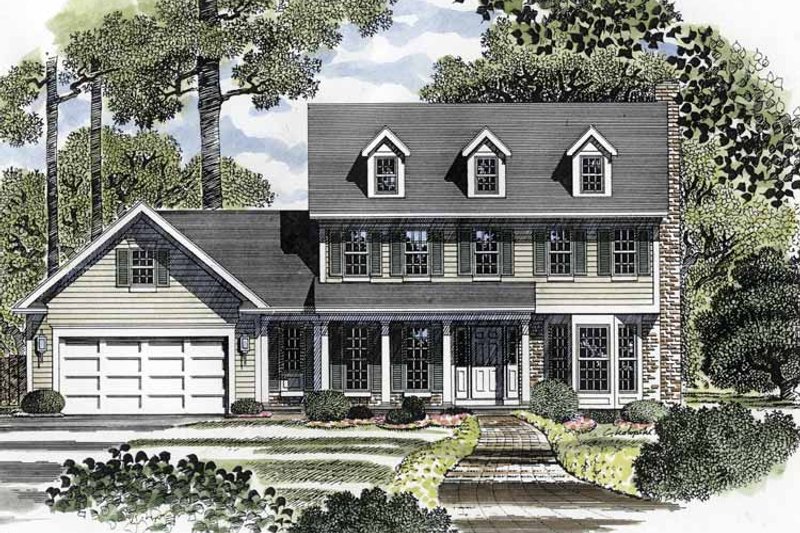 Home Plan - Colonial Exterior - Front Elevation Plan #316-138