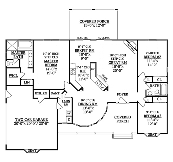 House Plan Design - Country Floor Plan - Main Floor Plan #314-278