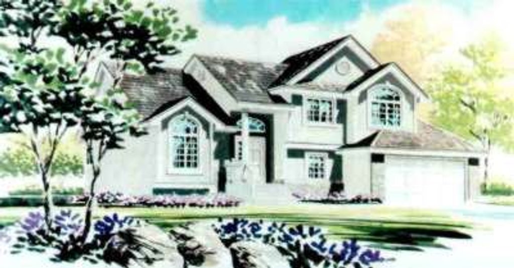 Exterior - Front Elevation 2 for Traditional House Plan #308-199 - 3 bed, 2.5 bath