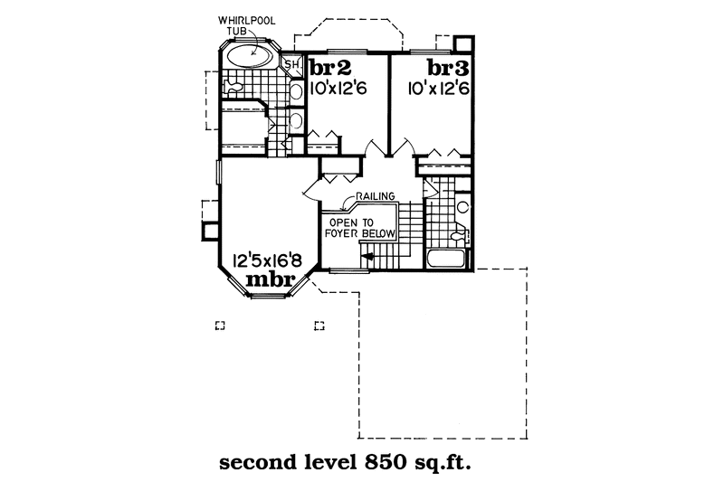 Home Plan - Floor Plan - Upper Floor for Contemporary House Plan #47-1046 - 3 bed, 2.5 bath