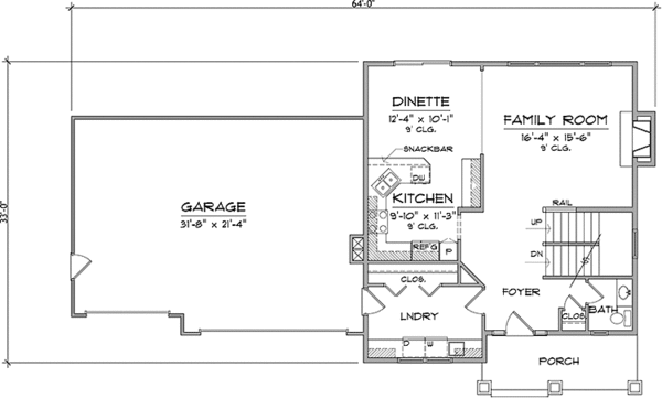 Home Plan - Prairie Floor Plan - Main Floor Plan #981-12