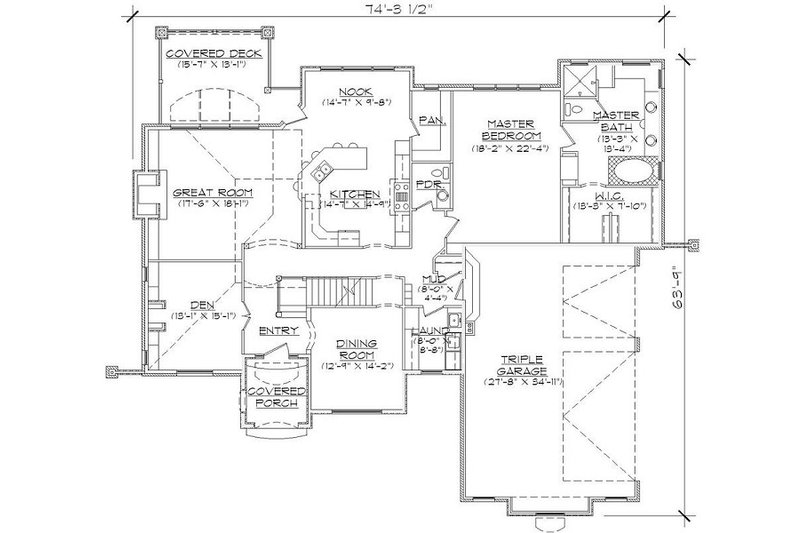Home Plan - Floor Plan - Main Floor for European House Plan #5-421 - 6 bed, 5 bath