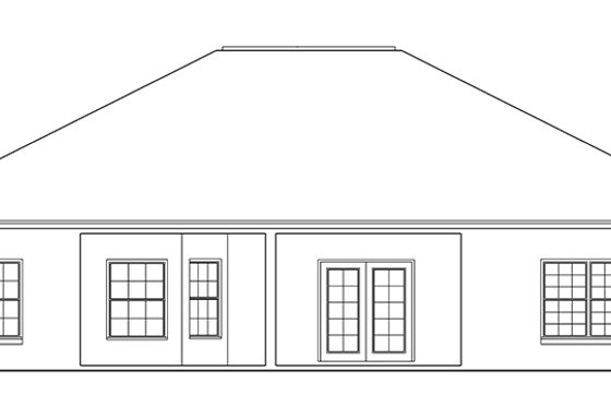 Exterior - Rear Elevation for Mediterranean House Plan #1058-77 - 4 bed, 2 bath