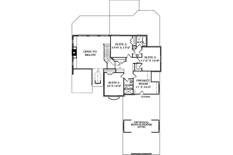Home Plan - Floor Plan - Upper Floor for European House Plan #453-161 - 4 bed, 3.5 bath