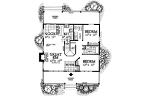 Floor Plan - Main Floor for Country House Plan #72-108 - 3 bed, 2 bath