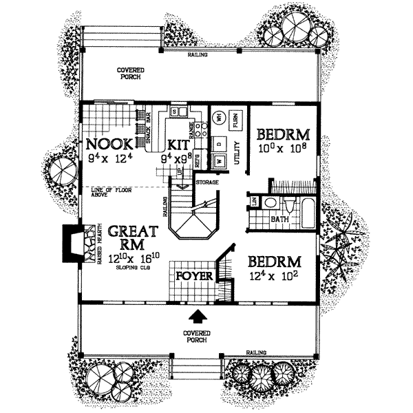 Country Floor Plan - Main Floor Plan #72-108