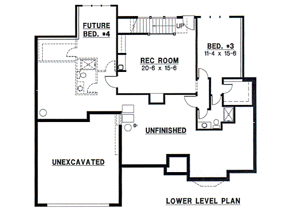 European Floor Plan - Lower Floor Plan #67-692