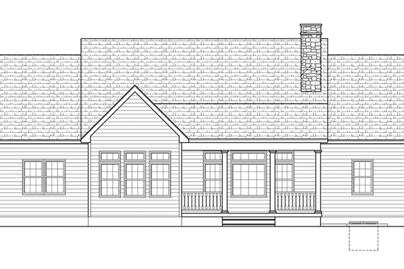 Architectural House Design - Exterior - Rear Elevation for Ranch House Plan #1010-142 - 3 bed, 2 bath