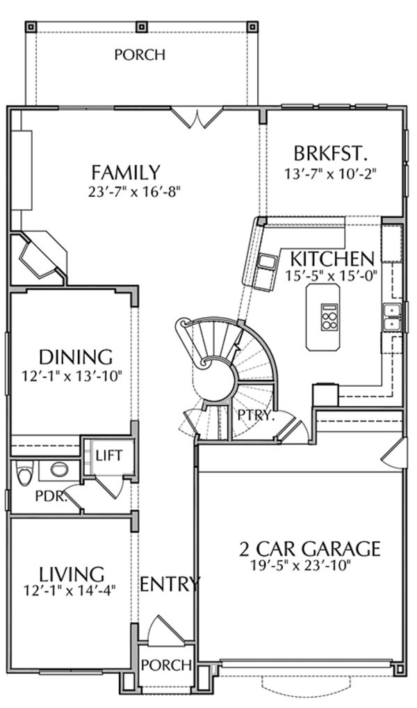 Home Plan - Mediterranean Floor Plan - Main Floor Plan #1021-14