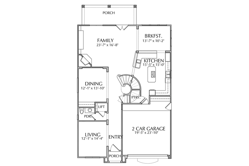 Dream House Plan - Floor Plan - Main Floor for Mediterranean House Plan #1021-14 - 3 bed, 4.5 bath