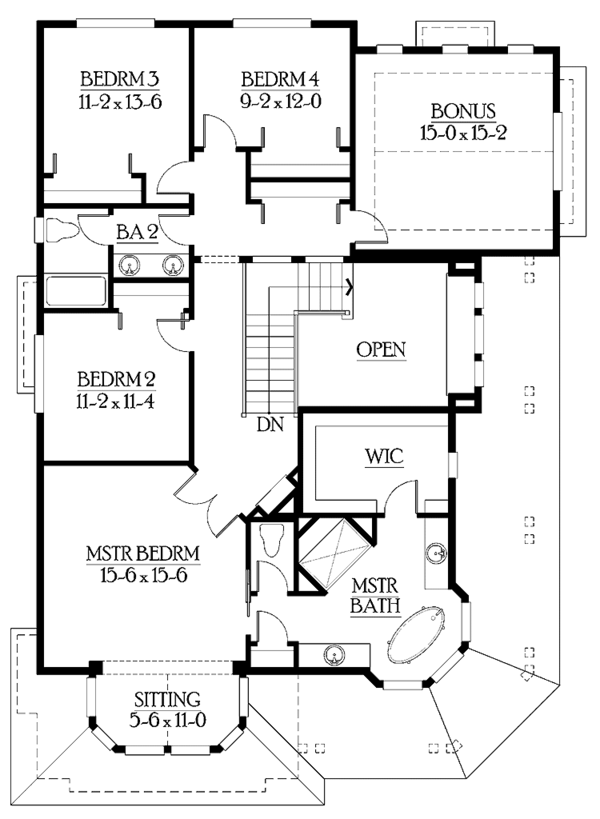 Dream House Plan - Craftsman Floor Plan - Upper Floor Plan #132-459