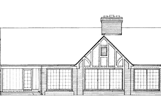Exterior - Rear Elevation for Tudor House Plan #72-732 - 3 bed, 2 bath