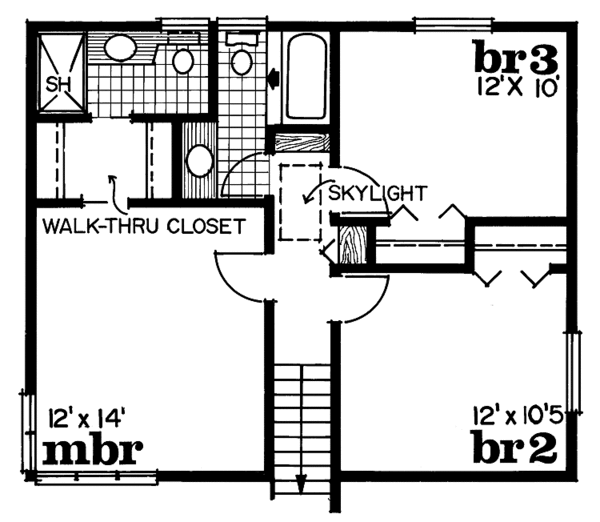 Home Plan - Prairie Floor Plan - Upper Floor Plan #47-955