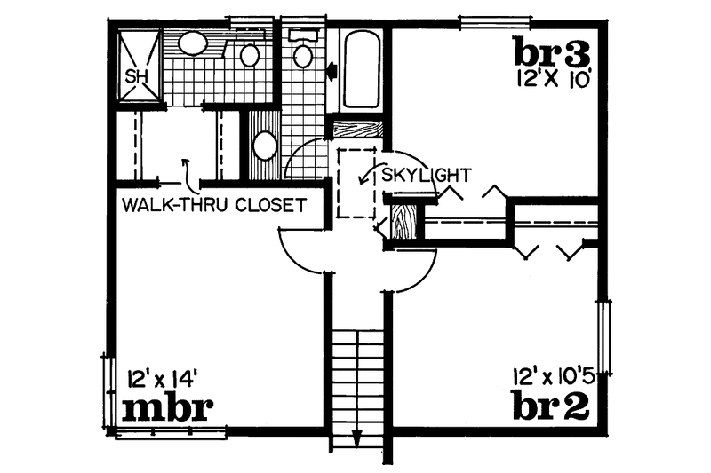 Dream House Plan - Floor Plan - Upper Floor for Prairie House Plan #47-955 - 3 bed, 3 bath
