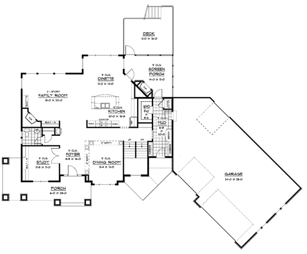 House Plan Design - Classical Floor Plan - Main Floor Plan #51-657