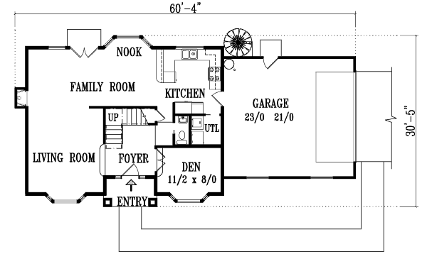 Colonial Floor Plan - Main Floor Plan #1-1348