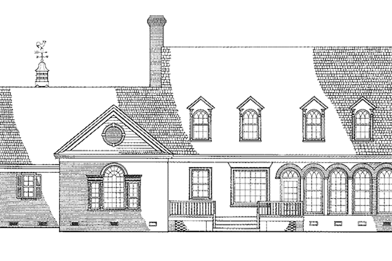 Home Plan - Exterior - Rear Elevation for Classical House Plan #137-299 - 4 bed, 4.5 bath