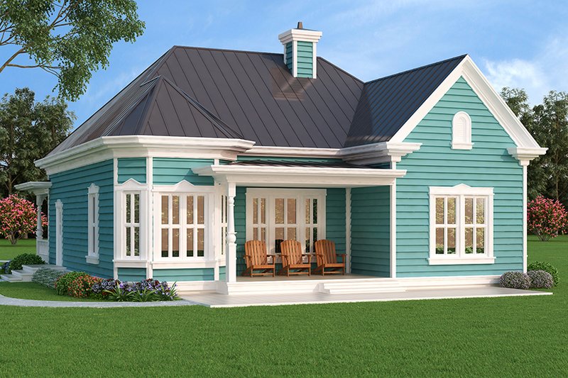 House Design - Victorian Exterior - Rear Elevation Plan #472-129