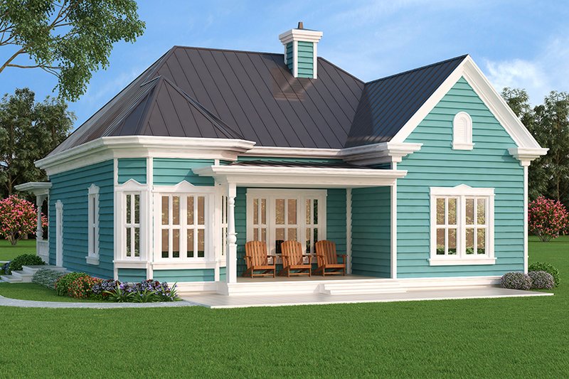 Dream House Plan - Victorian Exterior - Rear Elevation Plan #472-129