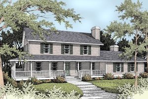 Country Exterior - Front Elevation Plan #93-210