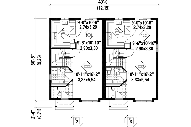 House Design - Floor Plan - Main Floor for Traditional House Plan #25-4519 - 5 bed, 2 bath