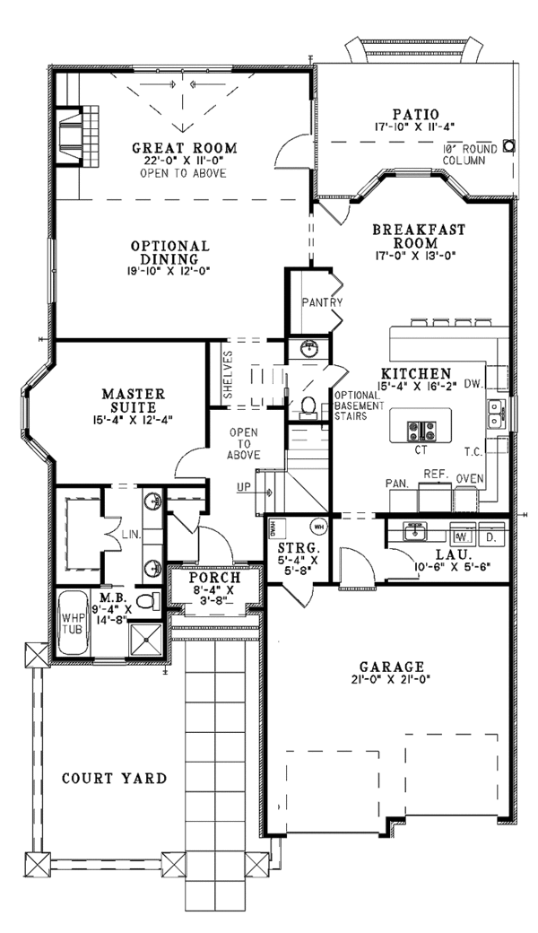 Dream House Plan - Traditional Floor Plan - Main Floor Plan #17-3268