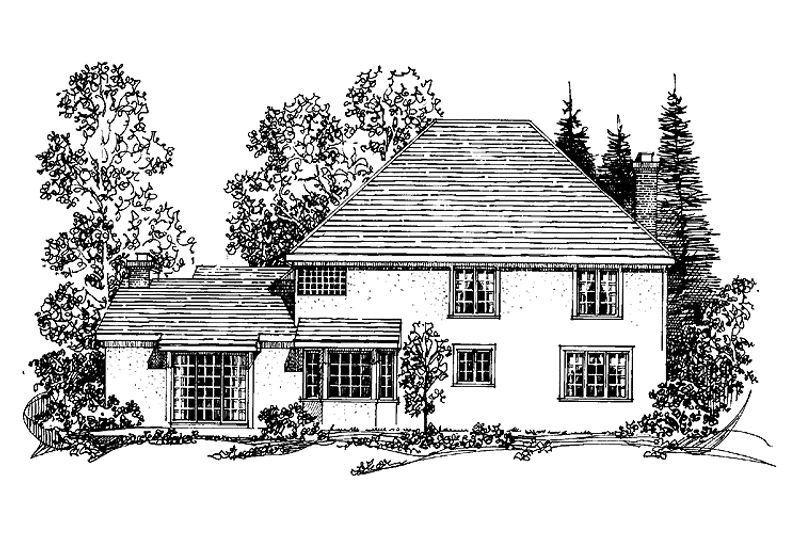 Dream House Plan - Exterior - Rear Elevation for Adobe / Southwestern House Plan #1016-61 - 4 bed, 2.5 bath