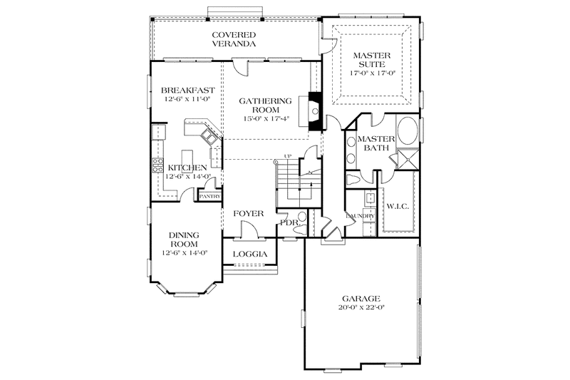 Home Plan - Floor Plan - Main Floor for Traditional House Plan #453-434 - 3 bed, 2.5 bath