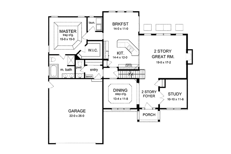 Dream House Plan - Floor Plan - Main Floor for Colonial House Plan #1010-16 - 3 bed, 2.5 bath