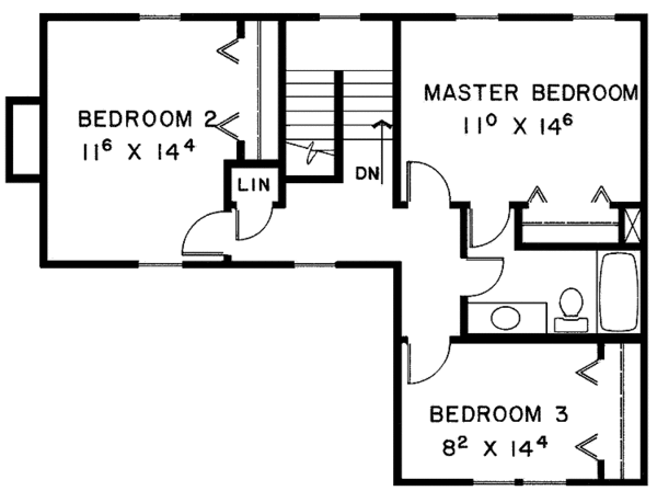 House Design - Traditional Floor Plan - Upper Floor Plan #60-888