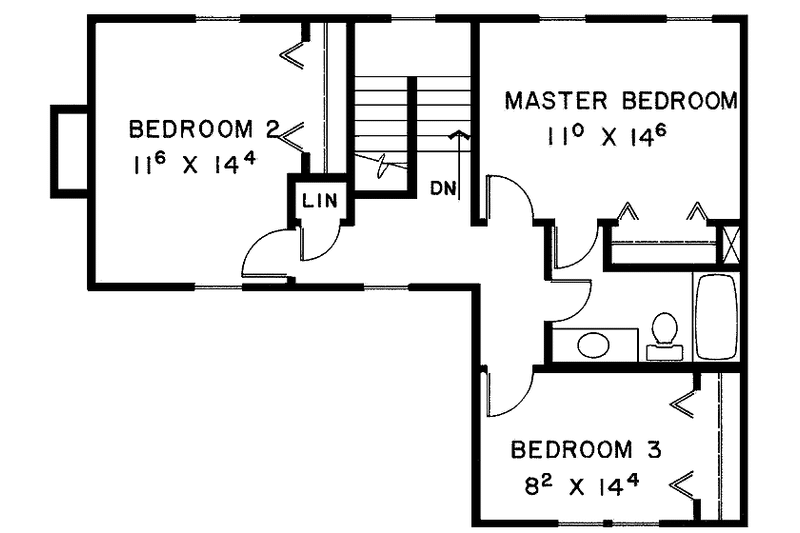 Dream House Plan - Floor Plan - Upper Floor for Traditional House Plan #60-888 - 3 bed, 1.5 bath
