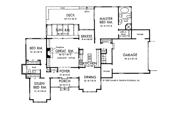 Floor Plan - Main Floor for Country House Plan #929-63 - 3 bed, 2 bath