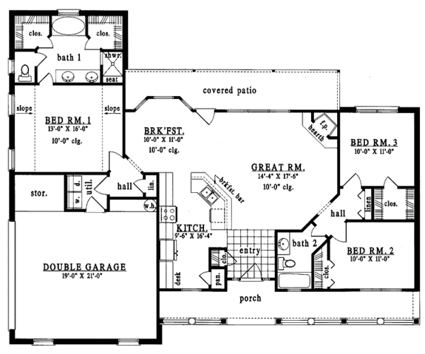 Dream House Plan - Country Floor Plan - Main Floor Plan #42-435