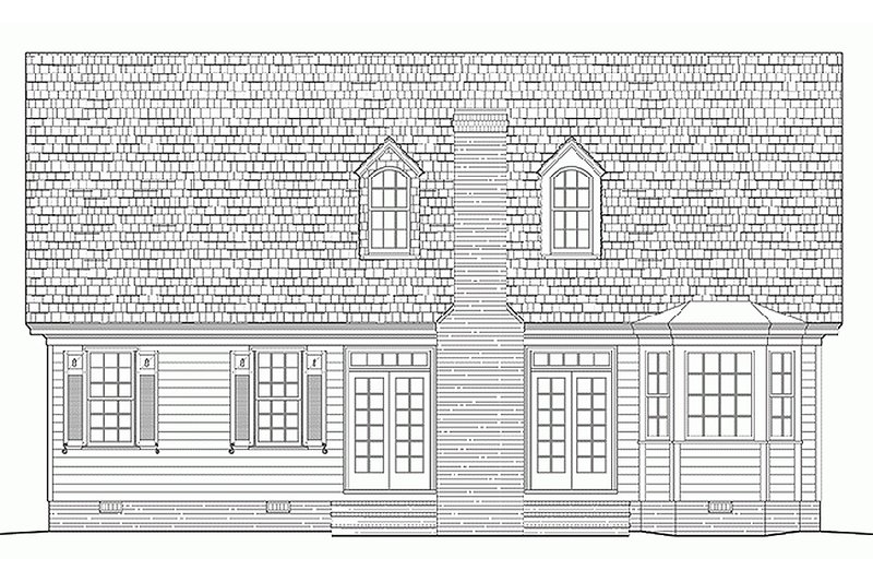 Home Plan - Exterior - Rear Elevation for Southern House Plan #137-293 - 3 bed, 2.5 bath