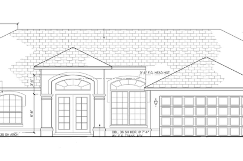 Home Plan - Exterior - Front Elevation 4 for Mediterranean House Plan #1058-34 - 3 bed, 2 bath