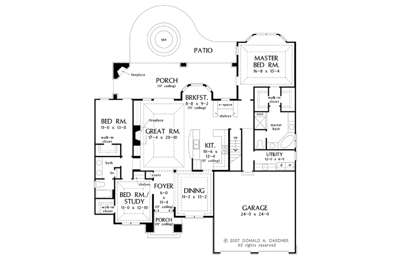 Home Plan - Floor Plan - Main Floor for European House Plan #929-913 - 3 bed, 2 bath