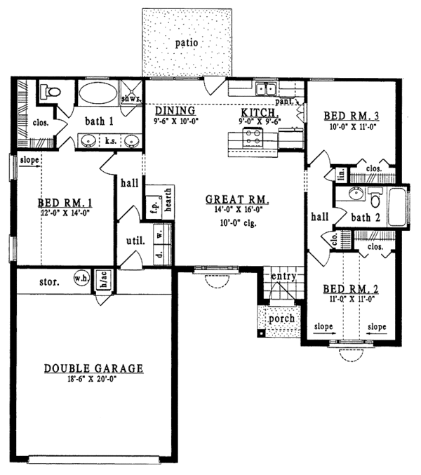 House Blueprint - European Floor Plan - Main Floor Plan #42-511
