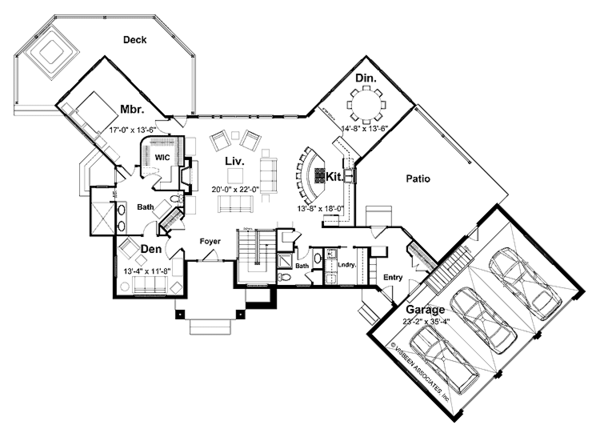 House Plan Design - Craftsman Floor Plan - Main Floor Plan #928-93