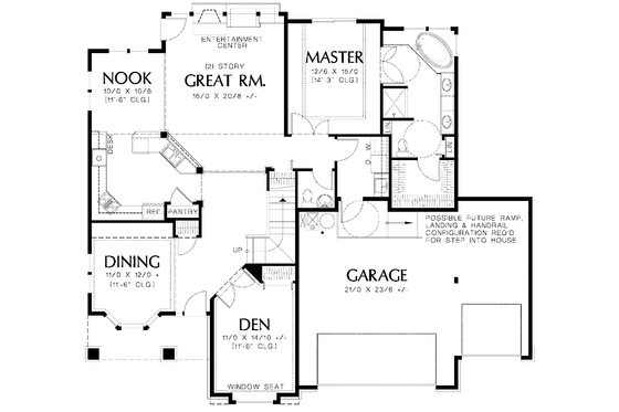 Floor Plan - Main Floor for Craftsman House Plan #48-786 - 4 bed, 2.5 bath
