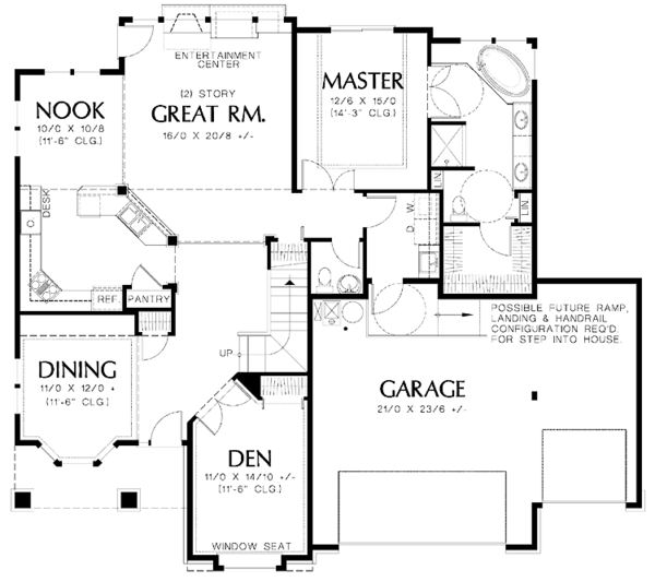 Craftsman Floor Plan - Main Floor Plan #48-786