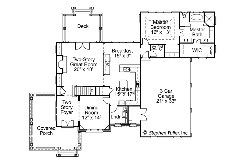 Home Plan - Floor Plan - Main Floor for Colonial House Plan #429-387 - 4 bed, 3.5 bath