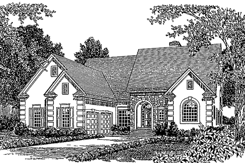 Dream House Plan - Exterior - Front Elevation 3 for European House Plan #453-348 - 4 bed, 2.5 bath