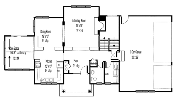 Architectural House Design - Contemporary Floor Plan - Main Floor Plan #320-895