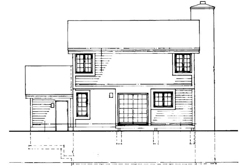 Home Plan - Exterior - Rear Elevation for Craftsman House Plan #320-1497 - 3 bed, 2.5 bath