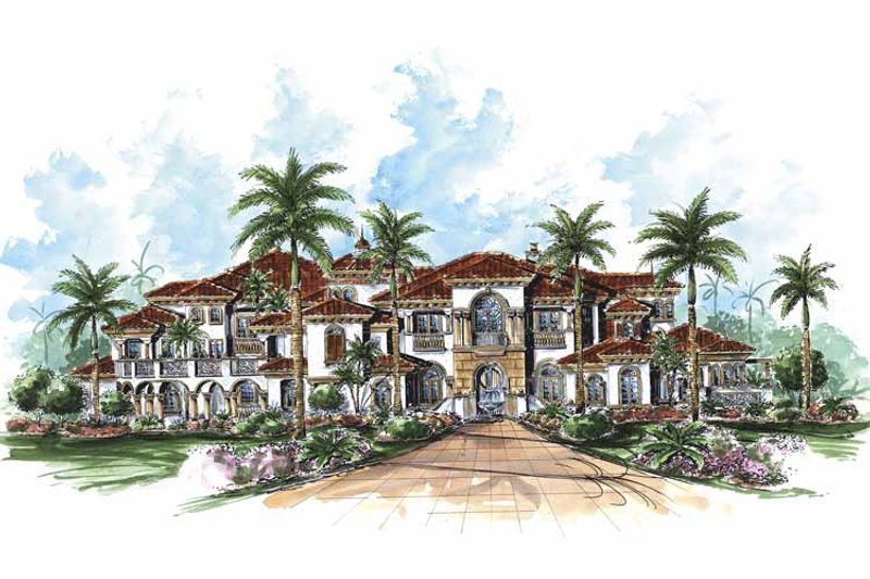 Dream House Plan - Exterior - Front Elevation 3 for Mediterranean House Plan #1017-77 - 6 bed, 6.5 bath