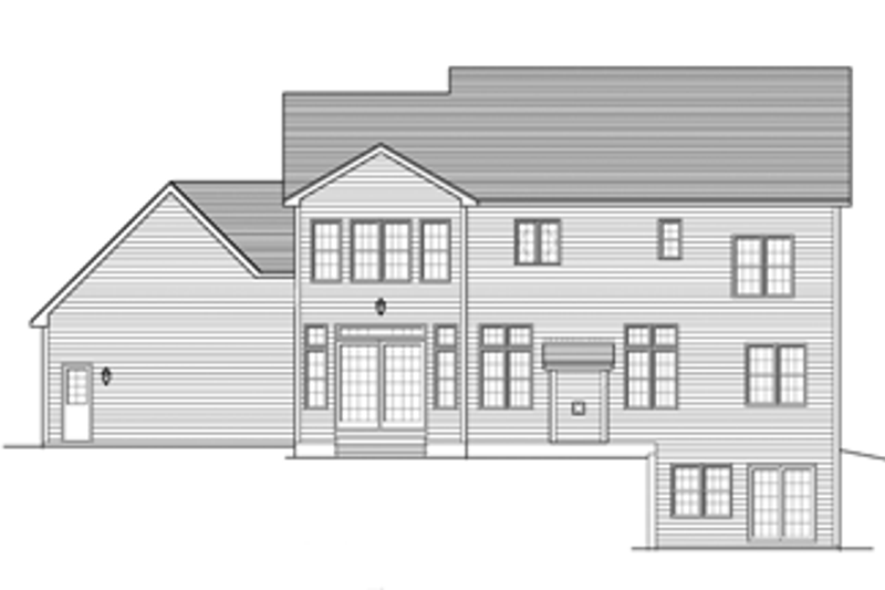 Dream House Plan - Exterior - Rear Elevation for Colonial House Plan #1010-66 - 4 bed, 3.5 bath