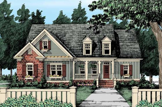 Exterior - Front Elevation 3 for Country House Plan #927-305 - 3 bed, 2 bath