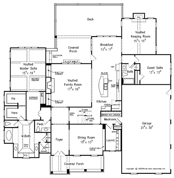 House Blueprint - European Floor Plan - Main Floor Plan #927-368
