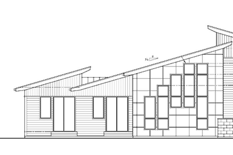 Home Plan - Exterior - Rear Elevation for Contemporary House Plan #569-29 - 3 bed, 3 bath