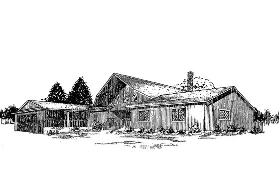 Exterior - Front Elevation 3 for Contemporary House Plan #60-843 - 3 bed, 3 bath